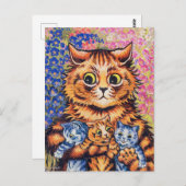 ルイス・ウェインが子猫を連れた猫 ポストカード (正面/裏面)