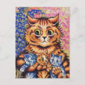 ルイス・ウェインが子猫を連れた猫 ポストカード (正面)