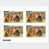 ルイス・ウェインささやき猫 長方形シール (シート)