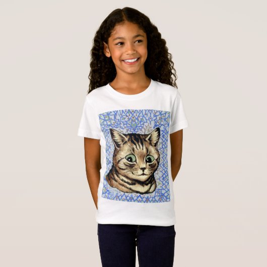 ルイス・ウェインによる猫の頭の絵 Tシャツ (正面フル)