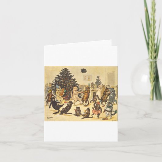 ルイス・ウェインのクリスマスパーティ カード (正面)