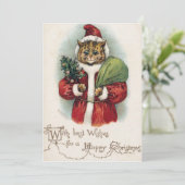 ルイス・ウェインのサンタ猫 フラット ホリデー カード (スタンド正面)