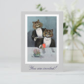 ルイス・ウェインのタキシード姿の猫たちによるディナー招待状 招待状 (スタンド正面)