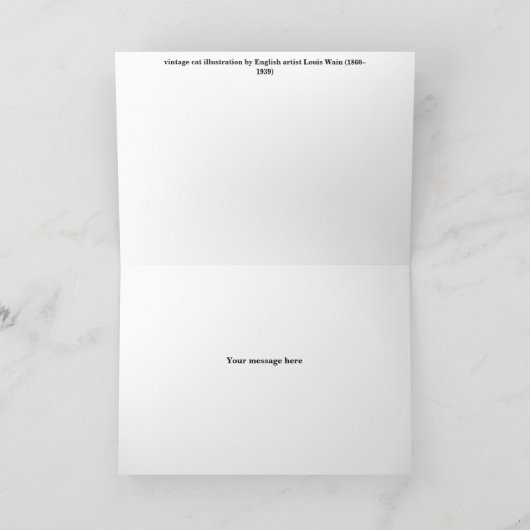 ルイス・ウェインの猫の感謝カード サンキューカード (内部)