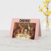 ルイス・ウェインの猫 新年のお祝いカード カード (黄色い花)