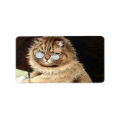 ルイス・ウェインの眼鏡をかけた職場の猫 ラベル (正面)