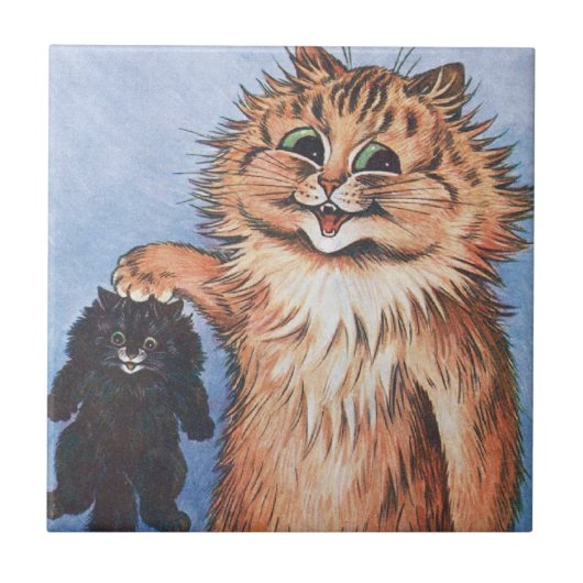 ルイス・ウェイン猫と子猫 タイル (正面)
