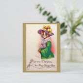 ルイス・ウェイン・クリスマス・キャット・レディ ポストカード (スタンド正面)