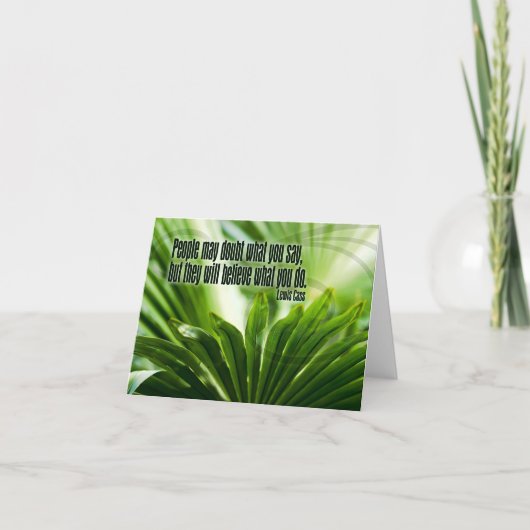 ルイス・キャス感動的引用文「疑い」 サンキューカード (正面)