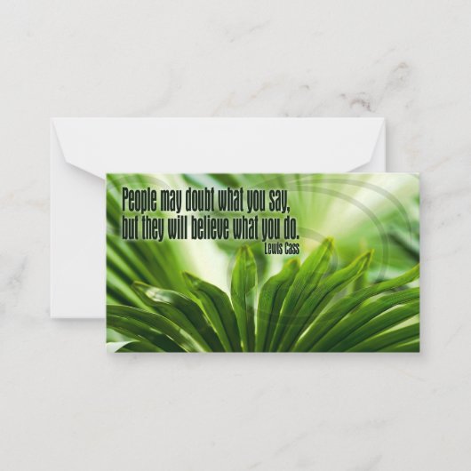 ルイス・キャス感動的引用文「疑い」 ノートカード (正面)