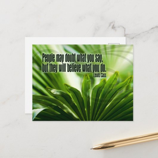 ルイス・キャス感動的引用文「疑い」 ポストカード (正面/裏面インサイチュ)