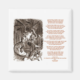 ルイス・キャロル著作のJabberwockyの詩 マグネット