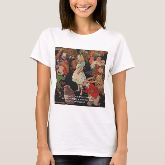 ルイス・キャロル イラストと心変わりの名言 Tシャツ (正面)