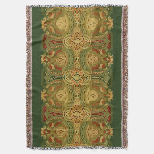 ルイス・サリヴァンの上部のビームステンシルパターン スローブランケット (正面縦)