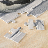 ルイス・フエルテスによる北極の雪の中のヴィンテージ ハープ アザラシ ジグソーパズル (側面)