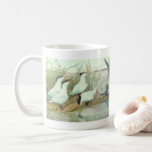 ルイス・フエルテスの古い湿原の水辺の鳥たち コーヒーマグカップ (ドーナツ)