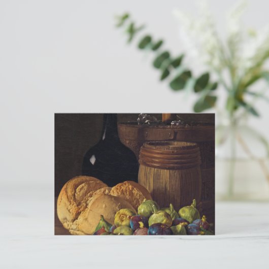 ルイス・メレンデスによるイチジクとパンの静物詩 ポストカード (スタンド正面)