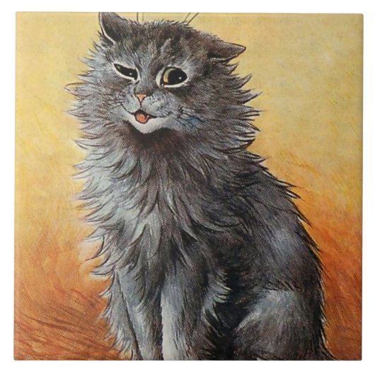 ルイス・ワイン作「キャットショーで2等賞」 タイル (正面)