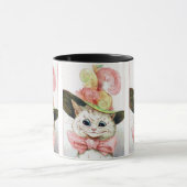 ルイス・ワファンシーイ絵を描ンの帽子の白い猫 マグカップ (中央)