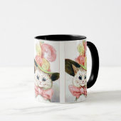 ルイス・ワファンシーイ絵を描ンの帽子の白い猫 マグカップ (正面右)