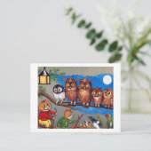 ルイス・ワーイン・キャット・アンド・フクロウ ポストカード (スタンド正面)