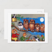 ルイス・ワーイン・キャット・アンド・フクロウ ポストカード (正面/裏面)