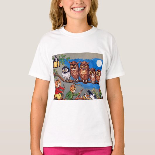 ルイス・ワーイン・キャット・アンド・フクロウ Tシャツ (正面)