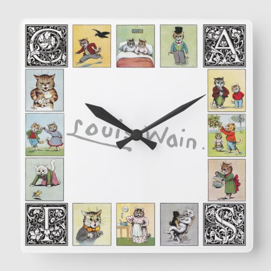 ルイス・ワーイン スクエア壁時計 (正面)