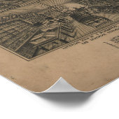 ルイズバーグペンシルバニア1884アンティークパノラママップ ポスター (角)