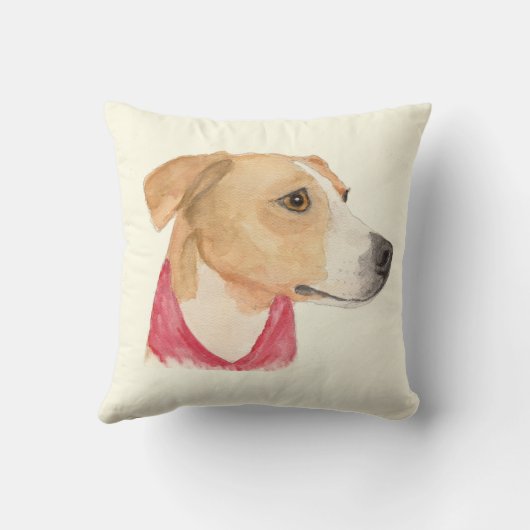 ルイズボクサーベイグルウォーターカラー装飾用クッション クッション (裏面)