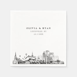 ルイビルスカイライン結婚ズ紙カクテルナプキン スタンダードカクテルナプキン