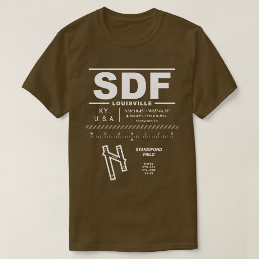 ルイビル国際的空港自衛隊Tシャツ Tシャツ (デザイン正面)