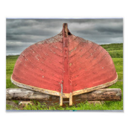 ルイブール要塞の赤いボート フォトプリント           