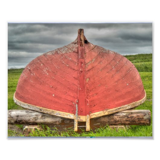 ルイブール要塞の赤いボート フォトプリント            (正面)