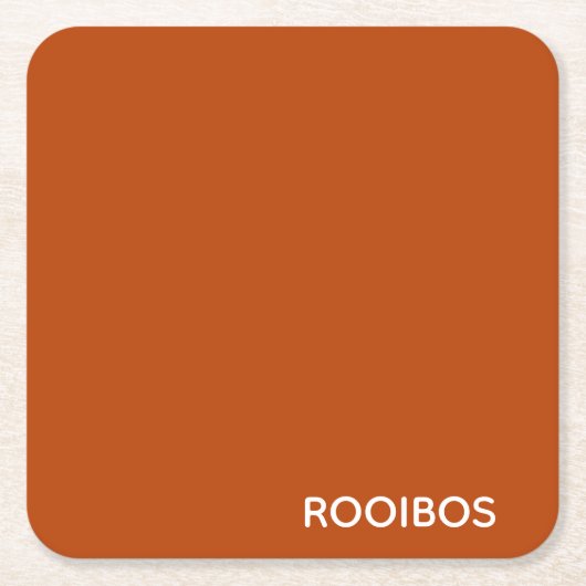 ルイボス赤茶色の色名 スクエアペーパーコースター (正面)
