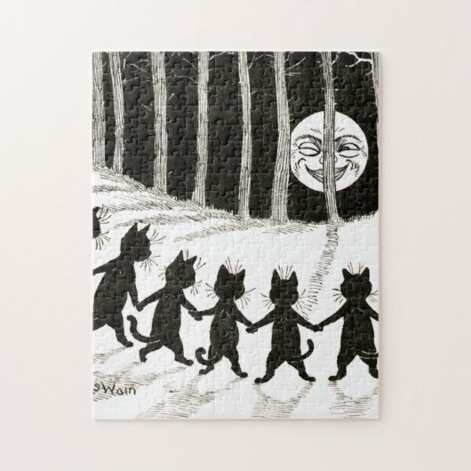 ルイワーインキャットフルムーン ジグソーパズル (縦)