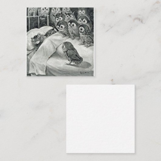 ルイワーインキャット悪夢フクロウバード スクエア名刺 (正面/裏面)