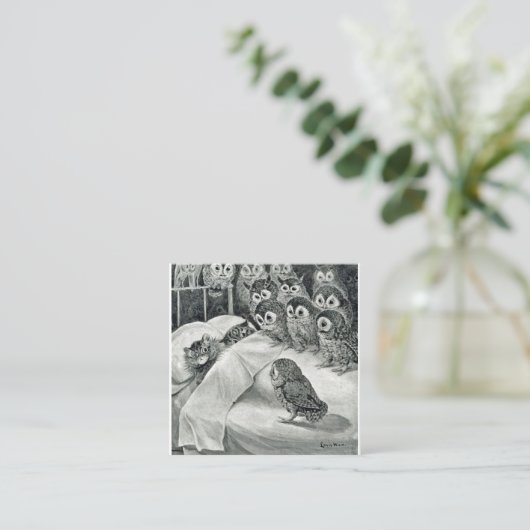 ルイワーインキャット悪夢フクロウバード スクエア名刺 (スタンド正面)