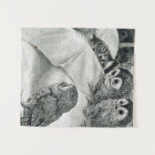 ルイワーインキャット悪夢フクロウバード タペストリー (正面(横))