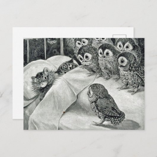 ルイワーインキャット悪夢フクロウバード ポストカード (正面/裏面)