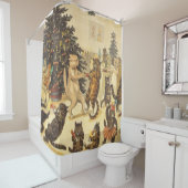 ルイワーインクリスマスパーティー シャワーカーテン (インサイチュ)