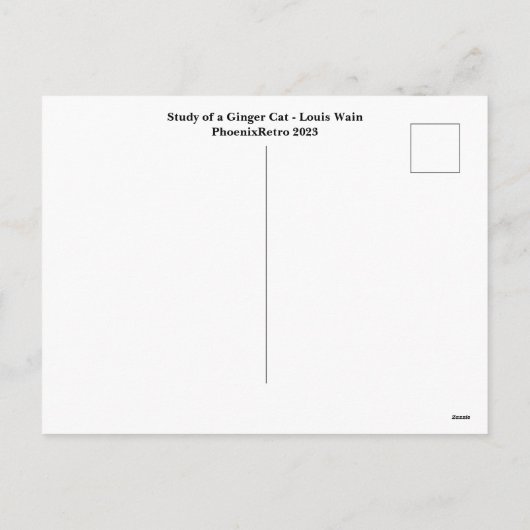 ルイワーインジンジャーキャットホリデーハガキ シーズンポストカード (裏面)