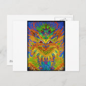 ルイワーインブルーペイズリー猫 ポストカード (正面/裏面)