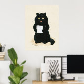 ルイワーインホームスウィートホームブラックキットネおもしろいット ポスター (ホームオフィス)