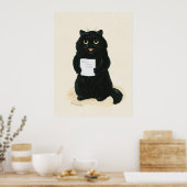 ルイワーインホームスウィートホームブラックキットネおもしろいット ポスター (キッチン)