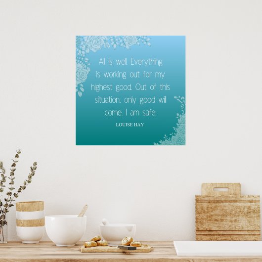 ルイースヘイ引用文 |すべては順調だ。僕は無事だ ポスター (キッチン)