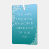 ルイースヘイ引用文 |すべては順調だ。僕は無事だ メタルオーナメント (正面左)