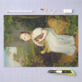 ルイーズの鳥ポートレートを子どもとして持つ少女 薄葉紙 (クラフト)