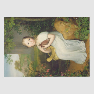 ルイーズの鳥ポートレートを子どもとして持つ少女 薄葉紙