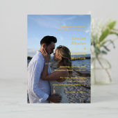 ルイーズシンプルフォトモダンウェディング日付を保存 箔招待状 (立ち正面)